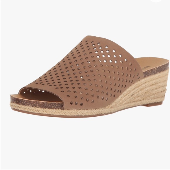 Lucky Brand Women's Jemya Leather Wedge Sandals - Picture 3 of 9